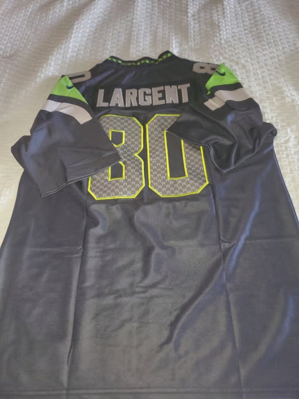 Steve Largent Navy Vapor Stitched Jersey